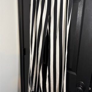 Dolls Kill Black and White Striped Wide Leg Pants